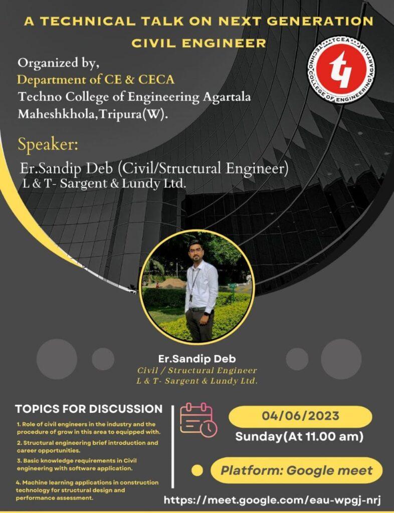 Tech talk on “Next Generation Civil Engineer” on 4th June, 2023