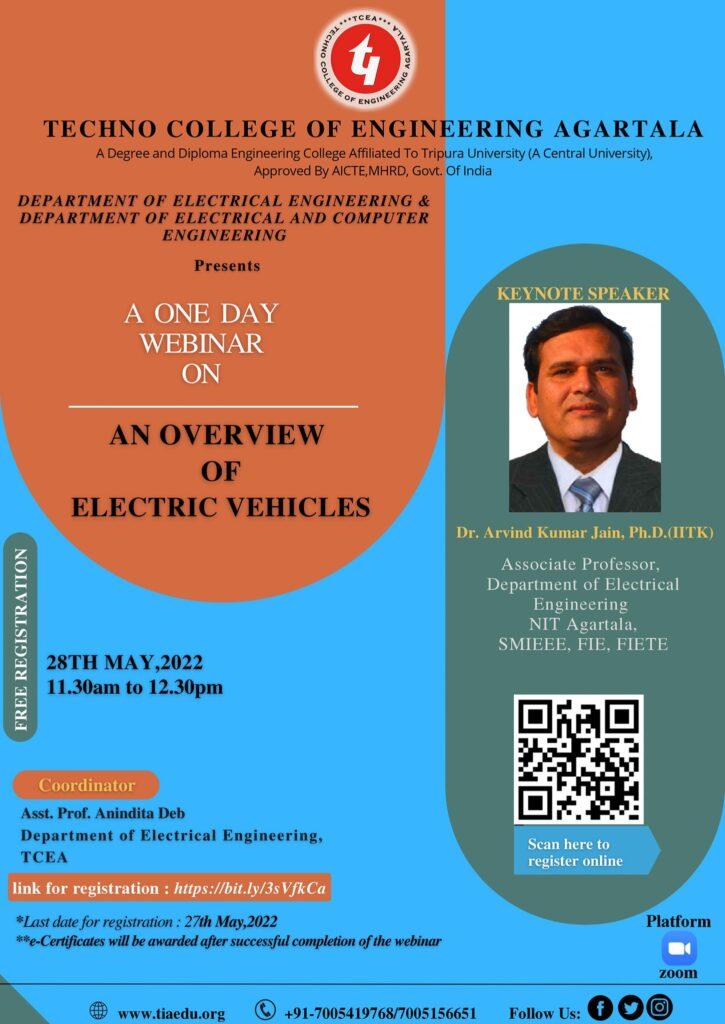 Webinar on “An Overview of Electric Vehicle” on 28th May, 2022