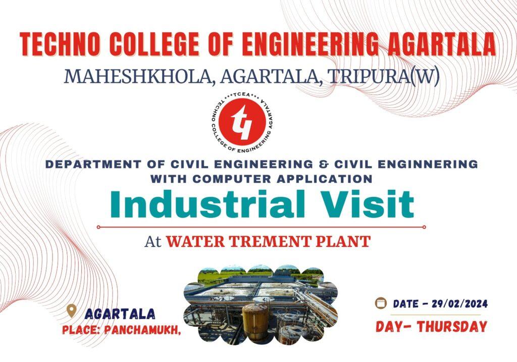 Industrial Visit at Water Treatment Plant (WTP), Panchamukh, Agartala on 29/02/2024
