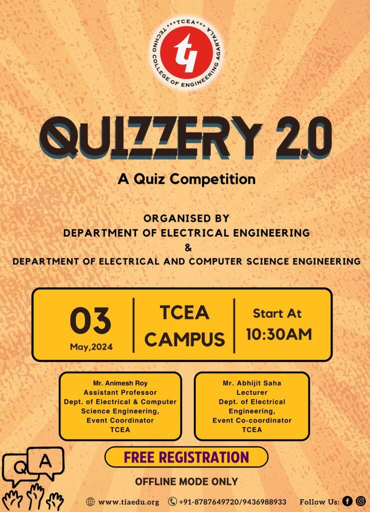 Electrical Engineering and Electrical and Computer Engineering jointly organized a quiz competition named “Quizzery 2.0” on 03/05/2024